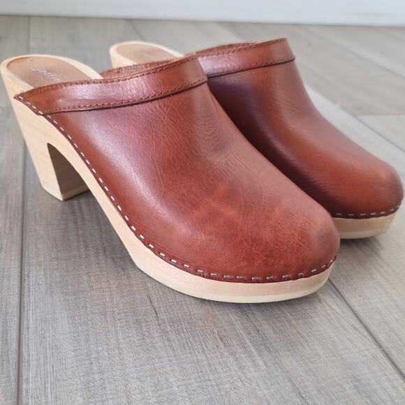 Jeffrey Campbell ALYSSE Heeled Platform Wooden Clog Mule Shoes Women Sz 9 - Picture 1 of 12